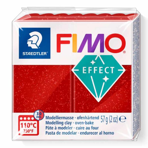 Staedtler fimo klei effect no 202 glitter rood