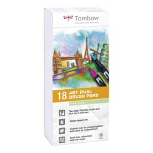 Tombow dual brush pen set 18 pastel