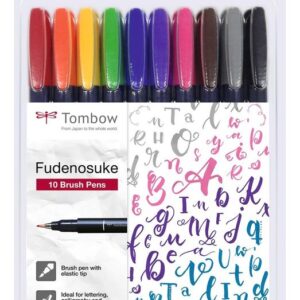 Tombow Fudenosuke 10 brush pens