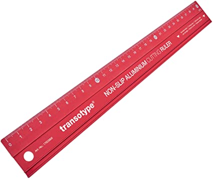 Transotype liniaal aluminium non-slip 30cm