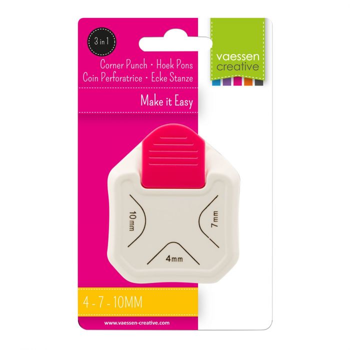 Vaessen Creative hoekpons 4mm, 7mm, 10mm