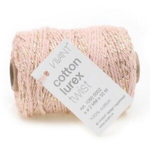 Vivant cotton lurex twist roze/goud