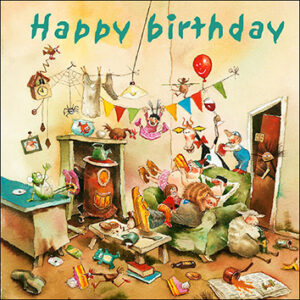 Wenskaart blic Marius van Dokkum - Happy Birthday 4 - 12 x 12
