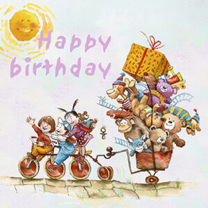 Wenskaart blic Marius van Dokkum - Happy birthday 5 - 12 x 12