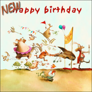 Wenskaart blic Marius van Dokkum - Happy Brithday 1 - 12 x 12
