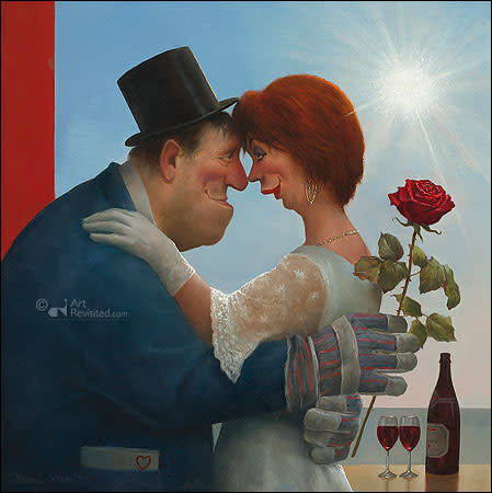Wenskaart Marius van Dokkum - boer trouwt vrouw - 10 x 10
