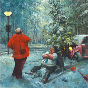 Wenskaart Marius van Dokkum - we komen ietsje later - 15 x 15