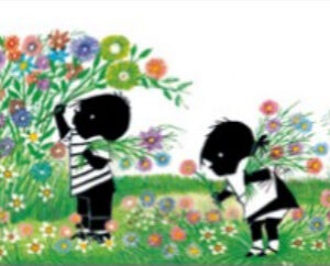 Ansichtkaart PC4245 - Jip en Janneke plukken bloemen