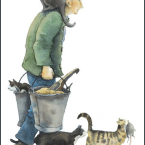 Ansichtkaart PC5207 - Marit T”rnqvist, Kogubben met sina katter