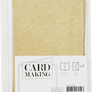 CChobby kaart + enveloppe A6 goud glitter