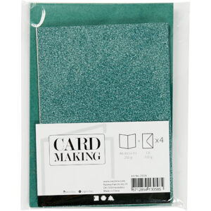 CChobby kaart + enveloppe A6 groen glitter