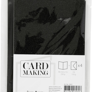 CChobby kaart + enveloppe A6 zwart glitter