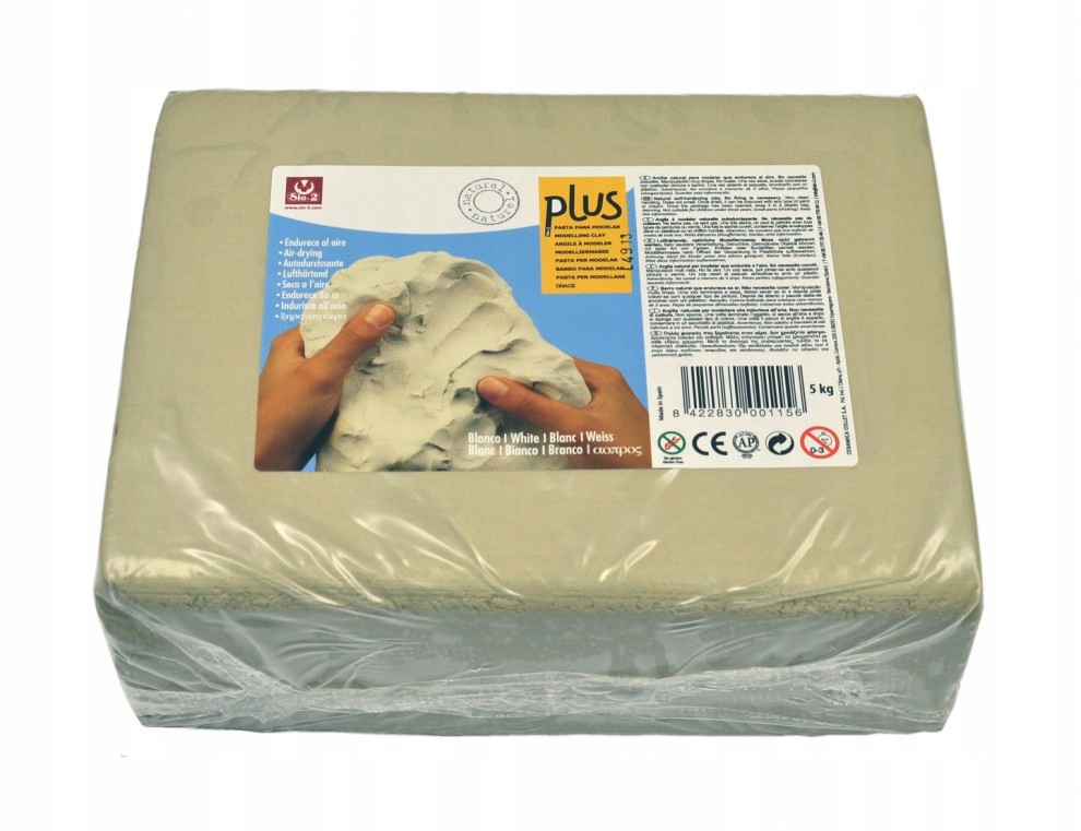 Plus sneldrogende klei 5kg wit