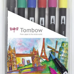 Tombow dual brush pen set 6 primair