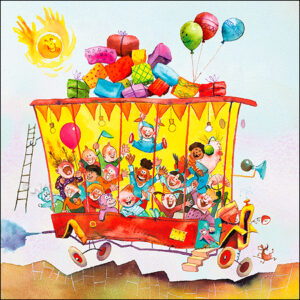 Wenskaart blic Marius van Dokkum - Feest - 12 x 12