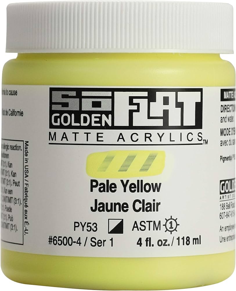 Golden so flat matte acrylics 118ml – S1 – 6500 Pale Yellow