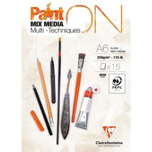 Clairefontaine Paint on Mix media Multi techniques A6 250gr