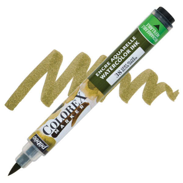 Pebeo colorex brushpen - 38 olive green