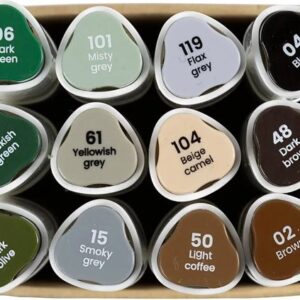 CCHobby alcoholmarker - set 12 natuurlijk kleuren