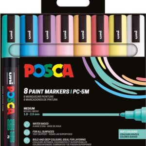Posca acrylmarker - PC-5M set 8 zachte kleuren