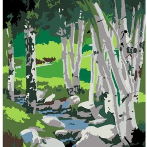 Rosa schilder op nummer - Birch 35x45