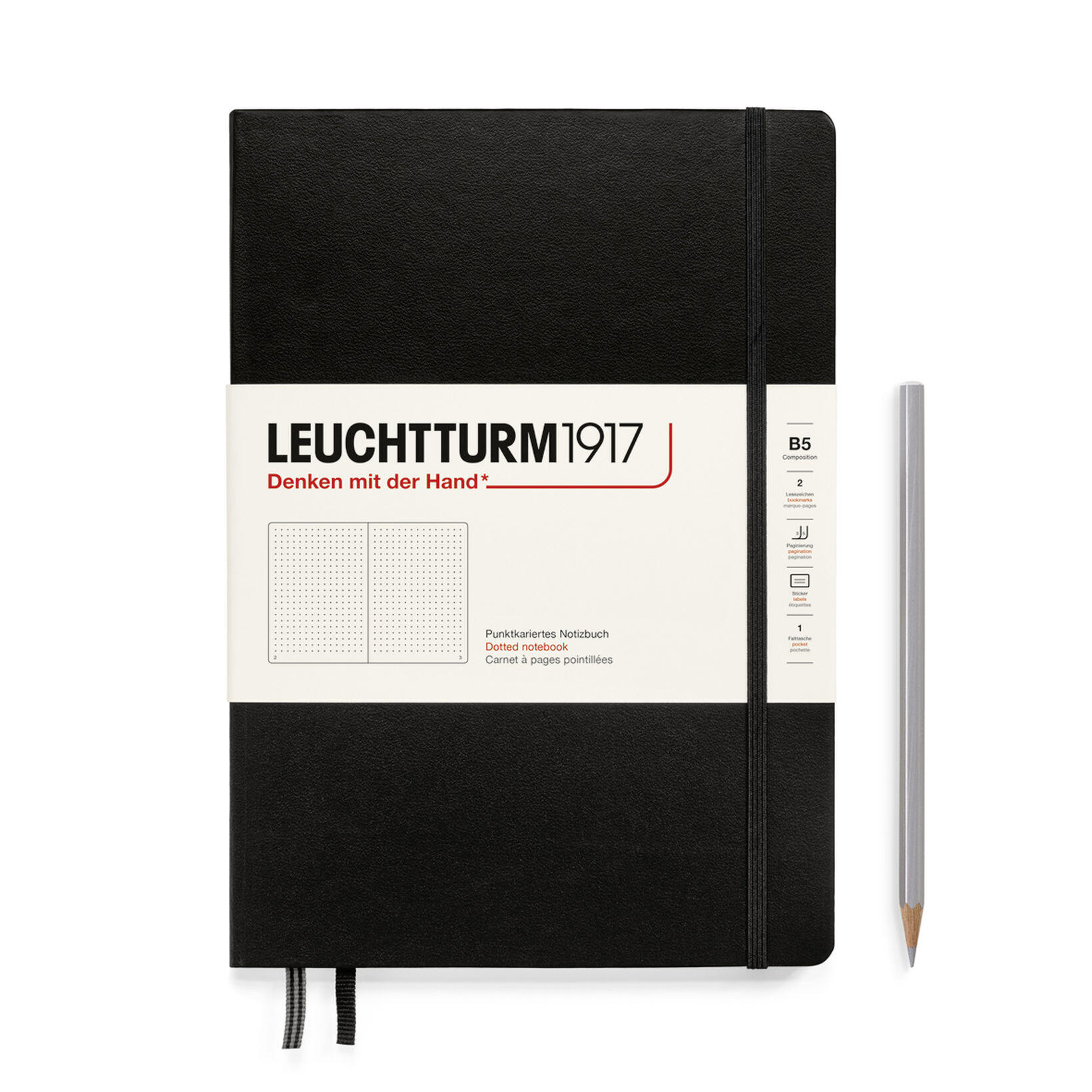 Leuchtturm1917 B5 hardcover - dotted - Black