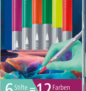 Staedtler duo viltstift - set 6 - 12 trendkleuren 1