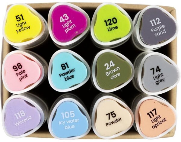 CCHobby alcoholmarker - set 12 pastel