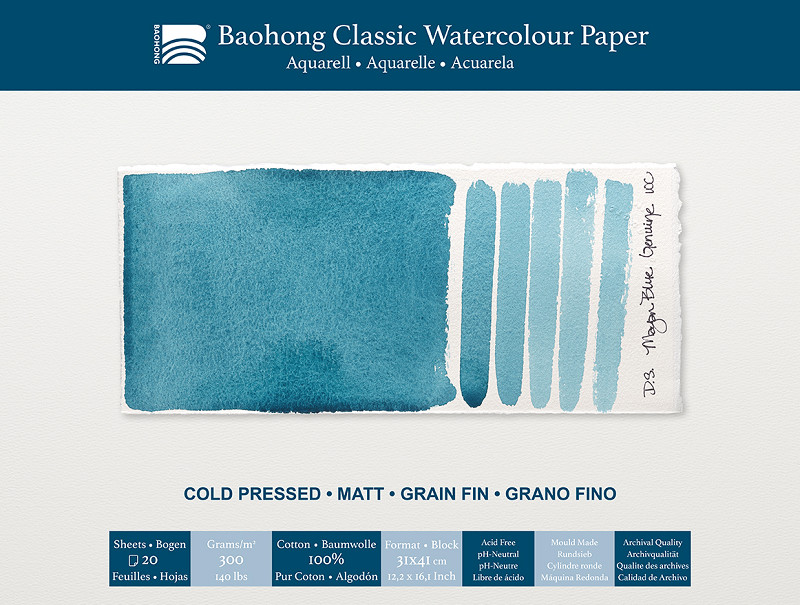 Baohong classic watercolour paper - cold pressed - 31x41