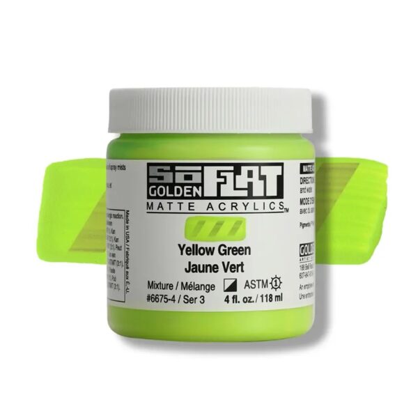 Golden so flat matte acrylics 118ml – S3 – 6675 yellow green