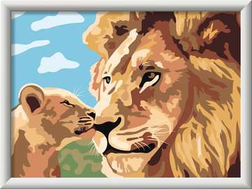 Ravensburger schilder op nummer - 18 x 24 - 9+ Lion and baby