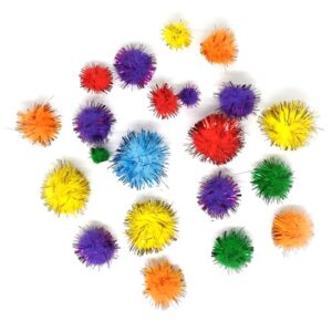 HAZA Eva foam - pompoms glitter multicolor