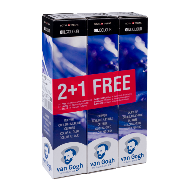 Van Gogh olieverf 200ml S1 - 105 titaanwit 2 + 1 gratis