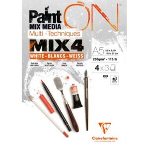 Clairefontaine Paint on - Mix4 whites A5 250gr