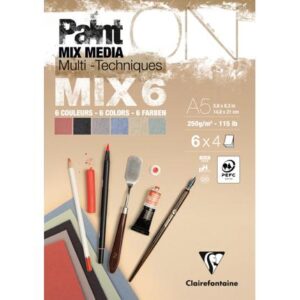 Clairefontaine Paint on - Mix6 kleur A5 250gr
