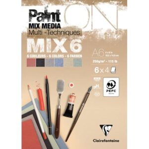 Clairefontaine Paint on - Mix6 kleur A6 250gr