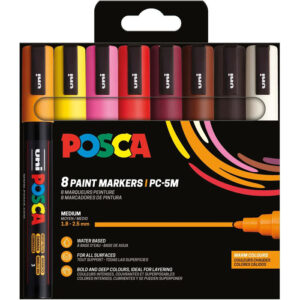 Posca acrylmarker - PC-5M 8 warme kleuren