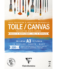Clairefontaine toile/canvas cosmos white A3