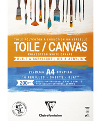 Clairefontaine toile/canvas cosmos white A4