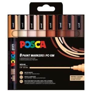 Posca acrylmarker - PC-5M set 8 portret kleuren