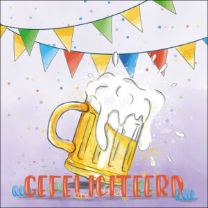 Wenskaart Petit Paris Illustraties - Gefeliciteerd bier