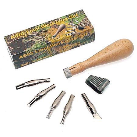Abig gutsset 0.4mm, houder met 5 mesjes