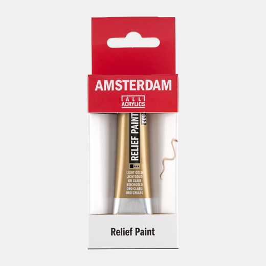 Amsterdam reliefpaint 20ml - 802 licht goud