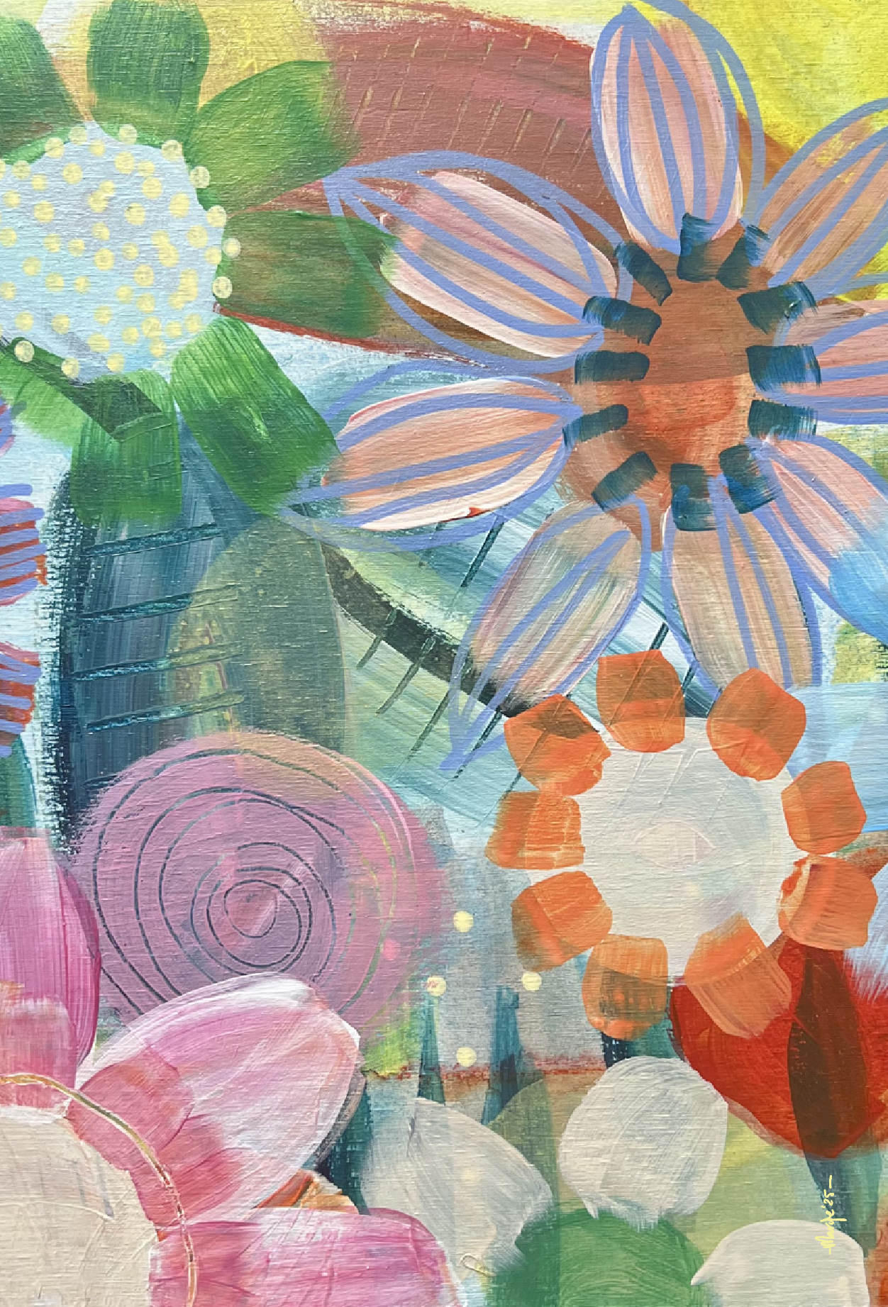Ansichtkaart Marije - Floral