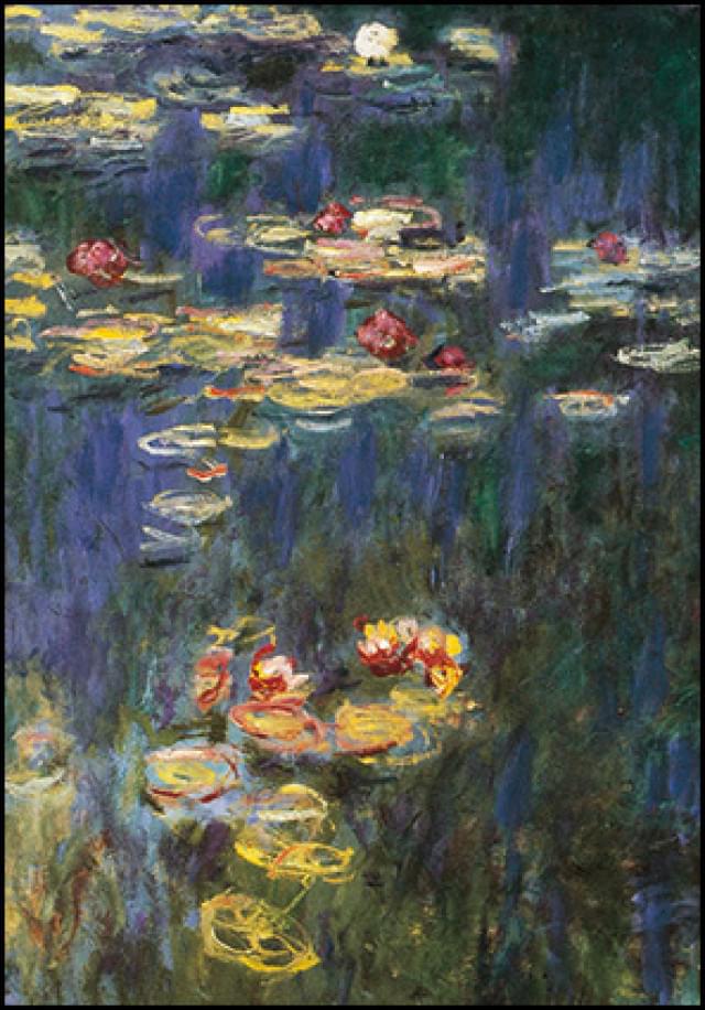 Ansichtkaart PC064 - Groene weerspiegeling, Claude Monet