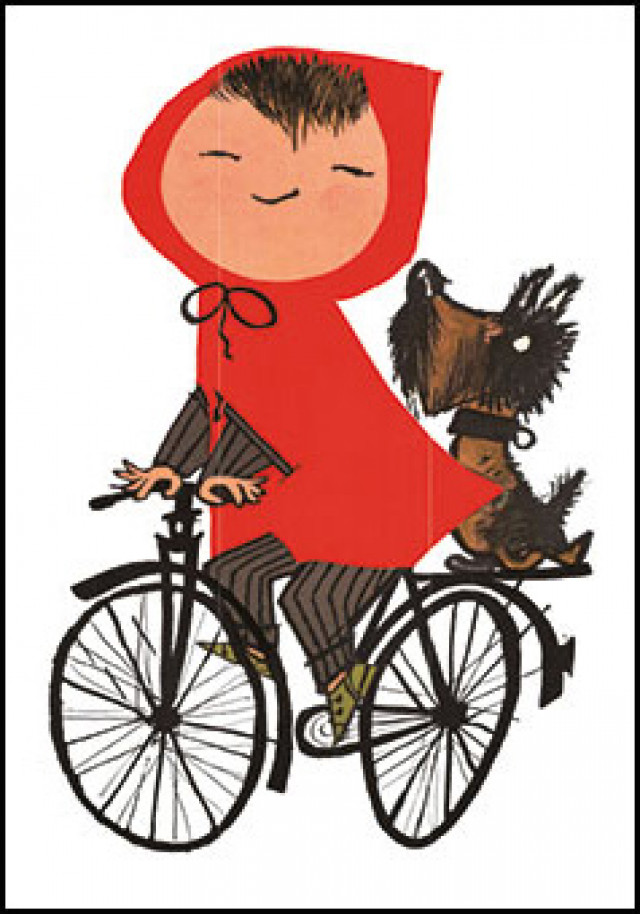 Ansichtkaart PC4213 - Fiep Westendorp, Meisje op de fiets