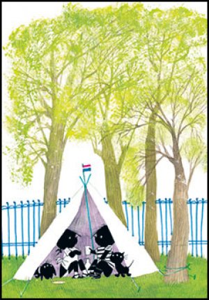Ansichtkaart PC4246 - Jip en Janneke in een wigwam