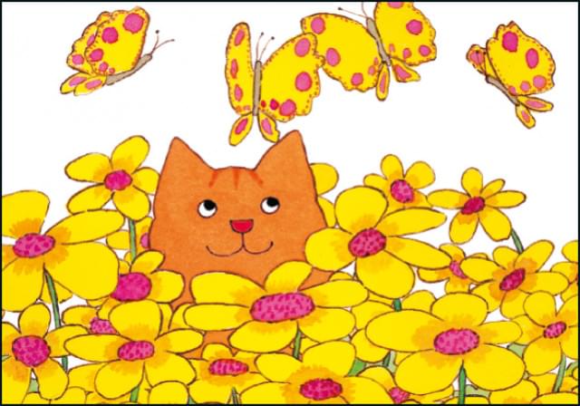 Ansichtkaart PC4550 - Dikkie dik, bloemen