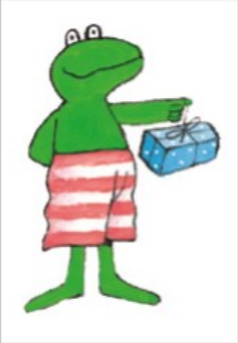Ansichtkaart PC4754 - Kikker geeft een cadeautje