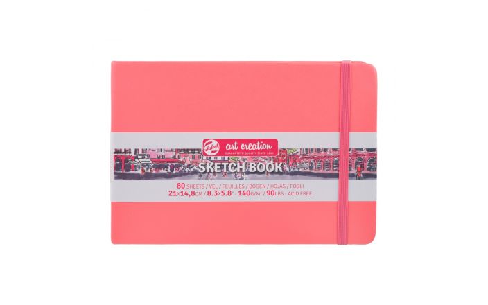 ArtCreation schetsboek coral red - 21 x 14.8